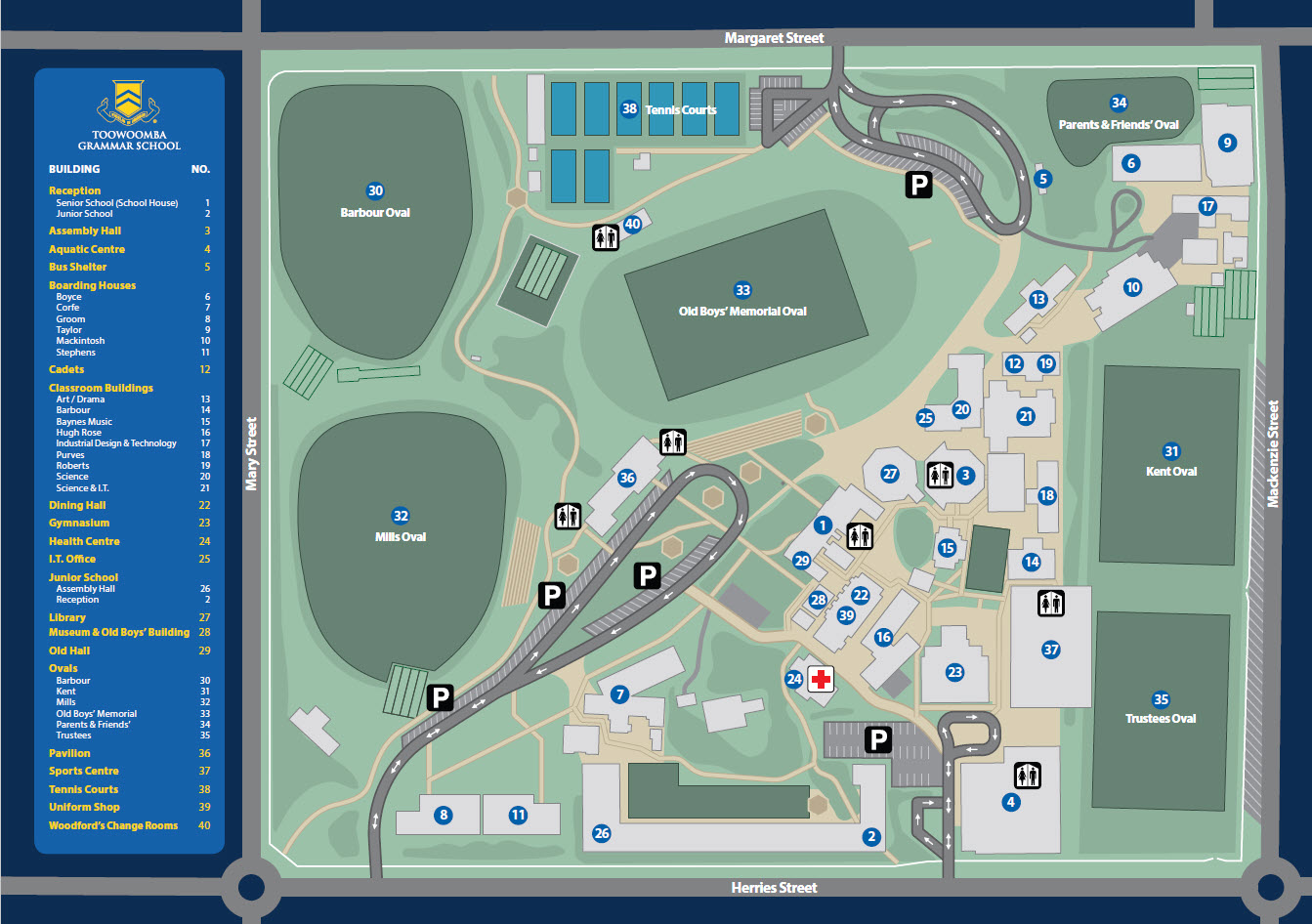 Toowoomba Grammar School Map